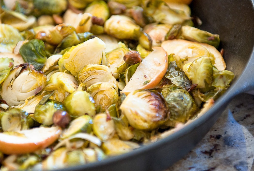 Roasted Brussels Sprouts with Apples