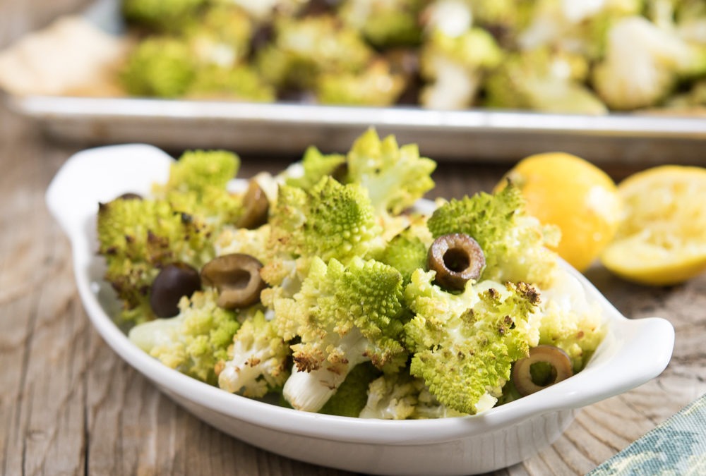 Roasted Romanesco with Olives