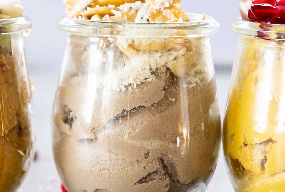 “Chocolate” Banana Creamy Parfait