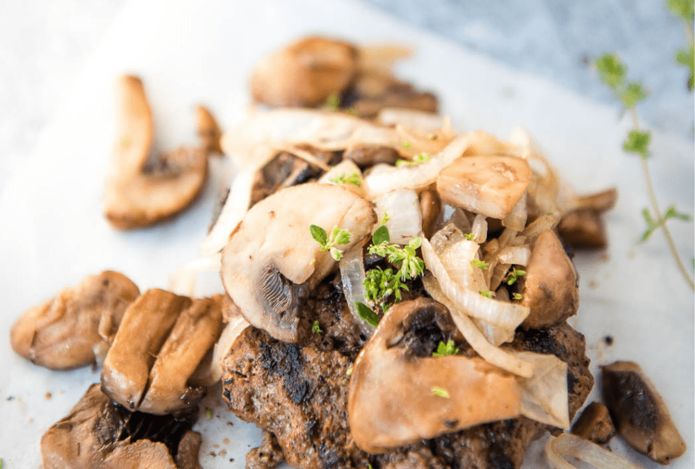 Mushrooms and Caramelized Onions Burger