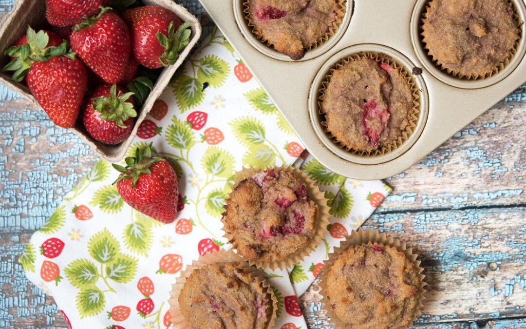 Roasted Strawberry Muffins (nut-free)